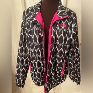 The North Face Women's Black and Pink Patterned Lightweight Jacket XL
